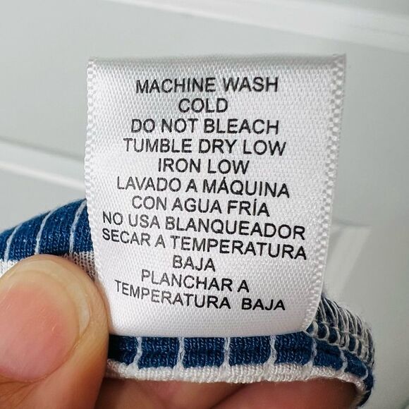 Love Tree Women's Cropped Palazzo Pants Blue/Brown Stripes Sz. Medium Wide Leg - Picture 8 of 8